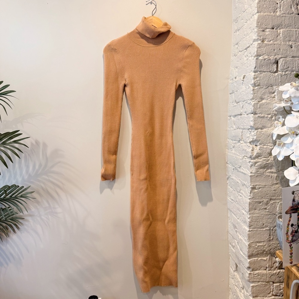 Forever 21 Tan Turtleneck Sweater Dress